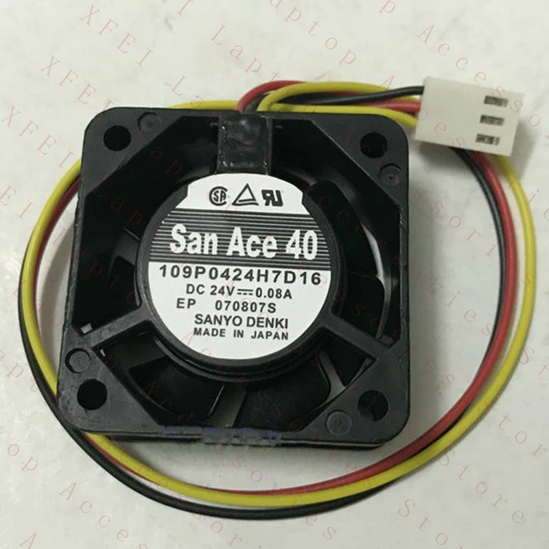 

D 1PC 109P0424H7D16 FOR SANYO Cooling Fan DC 24V 0.08A 40*40*15MM 4CM 3-PIN New