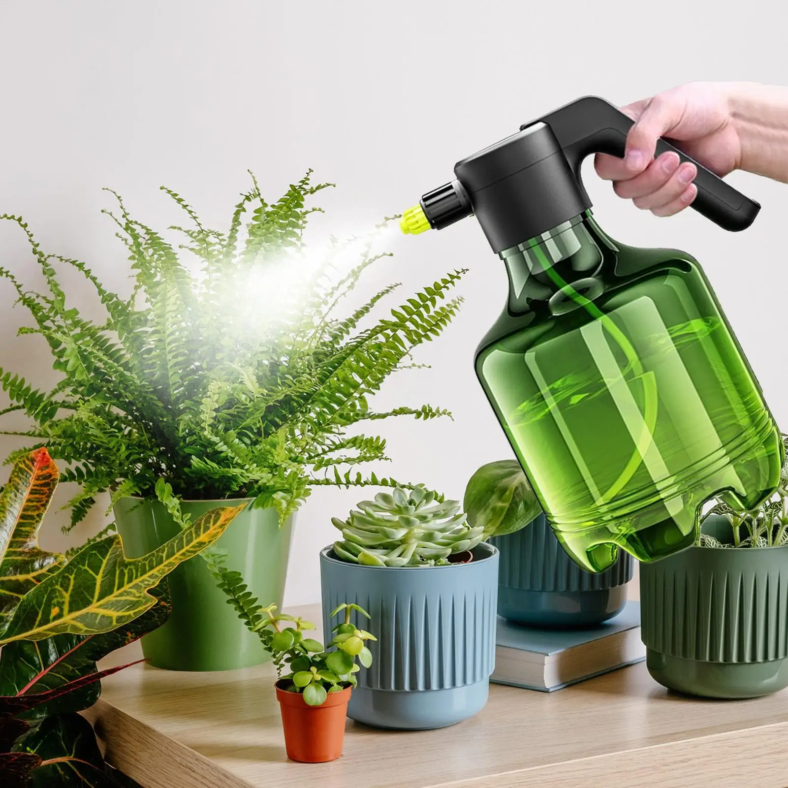 

Battery Powered Sprayer 3000ml Rechargeable Battery Garden Sprayer 1500mAh Adjustable Mister Bottle Washer For Yard Fence Plant