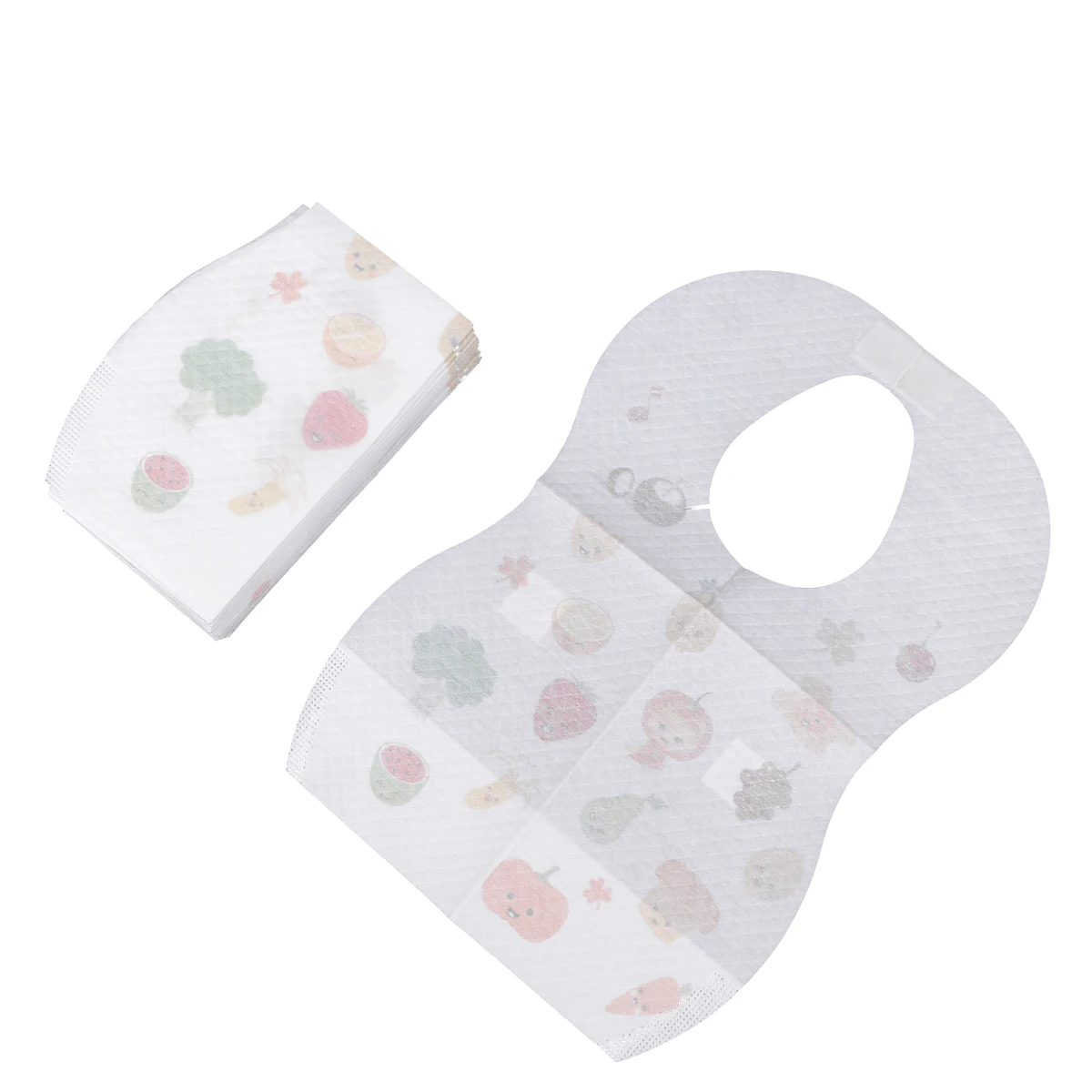 

20Pcs Disposable Baby Bibs with Pocket and Back Adhesive Tape Waterproof for Feeding Time Baby Bib Disposable Bib
