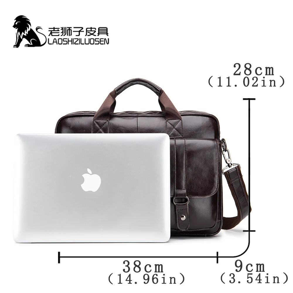 Genuine Leather Business Messenger Bag Men Shoulder Bag Vintage Male Casual Totes Handbag Cowhide Crossbody Bag Men