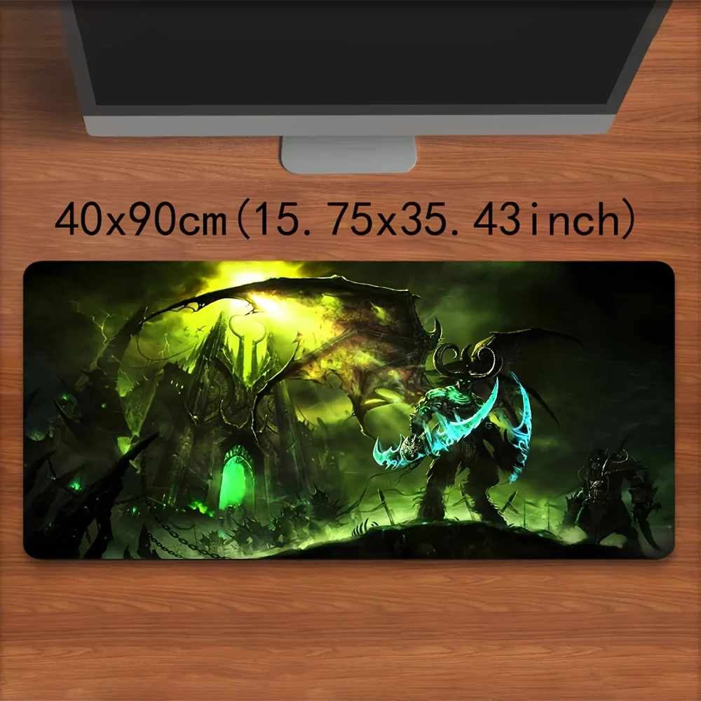لوحة ماوس ألعاب Warcraft وسجادة مكتب - سطح كبير مضاد للانزلاق، تصميم معركة Dark Fantasy مع فني Goblin - Perfect Wo #1