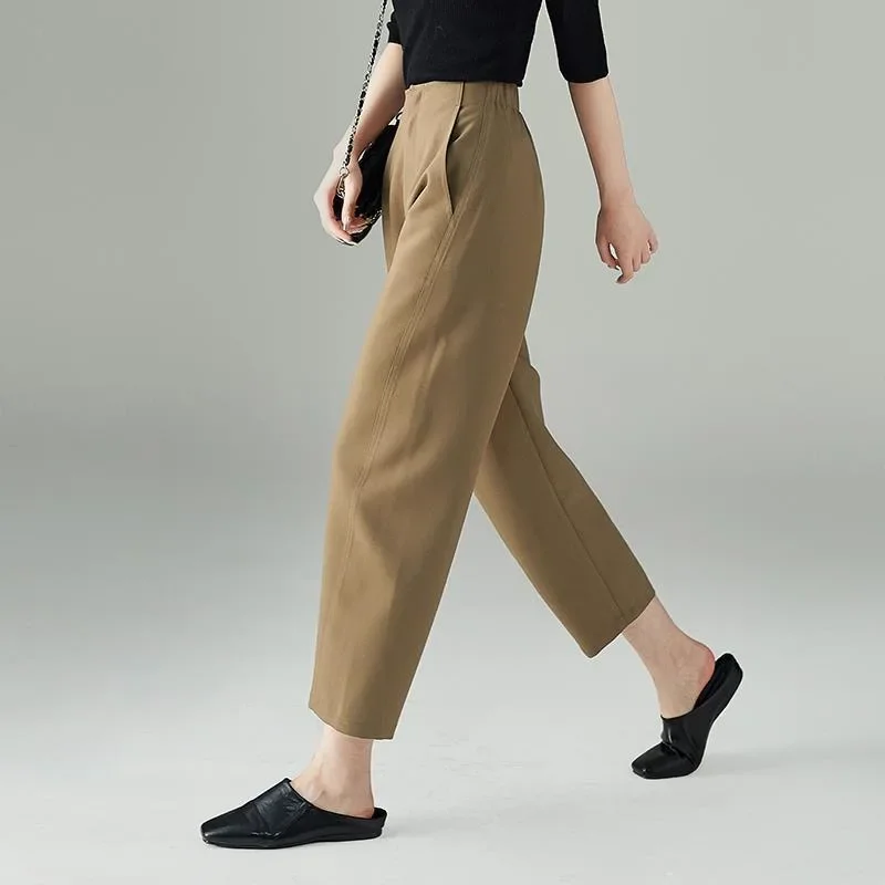 Japanese Style Women's Banana Pants Summer 2023 Spring New Petite High-Waisted Casual Versatile Loose Fit Knife Pants Harlem Pan