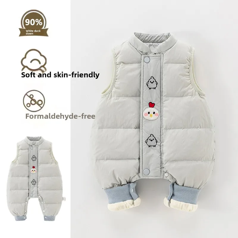 

Baby Winter down Jaet Vest Rer Casual Cute Svel Overalls Cartoon Cling Suit for Small Age Babies Warm Faion Set