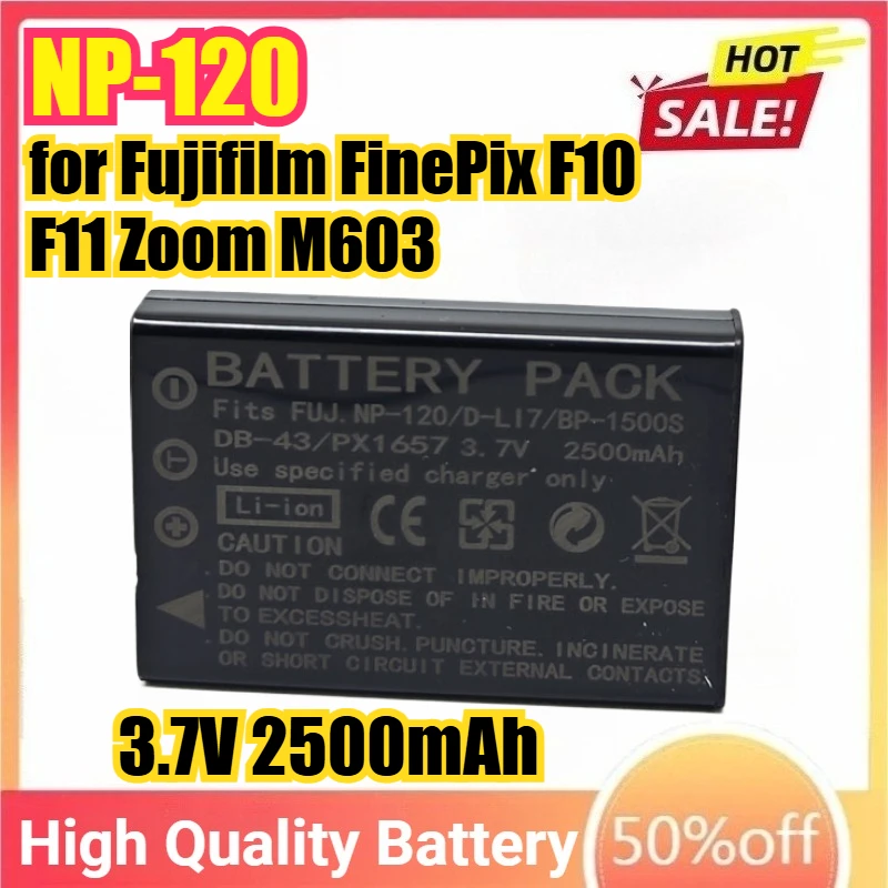 

2500mAh NP-120 Camera Battery for Fujifilm FinePix F10 F11 Zoom M603 MX4 603 Zoom RICOH Caplio 300G 500G G3 M S FNP120 NP120