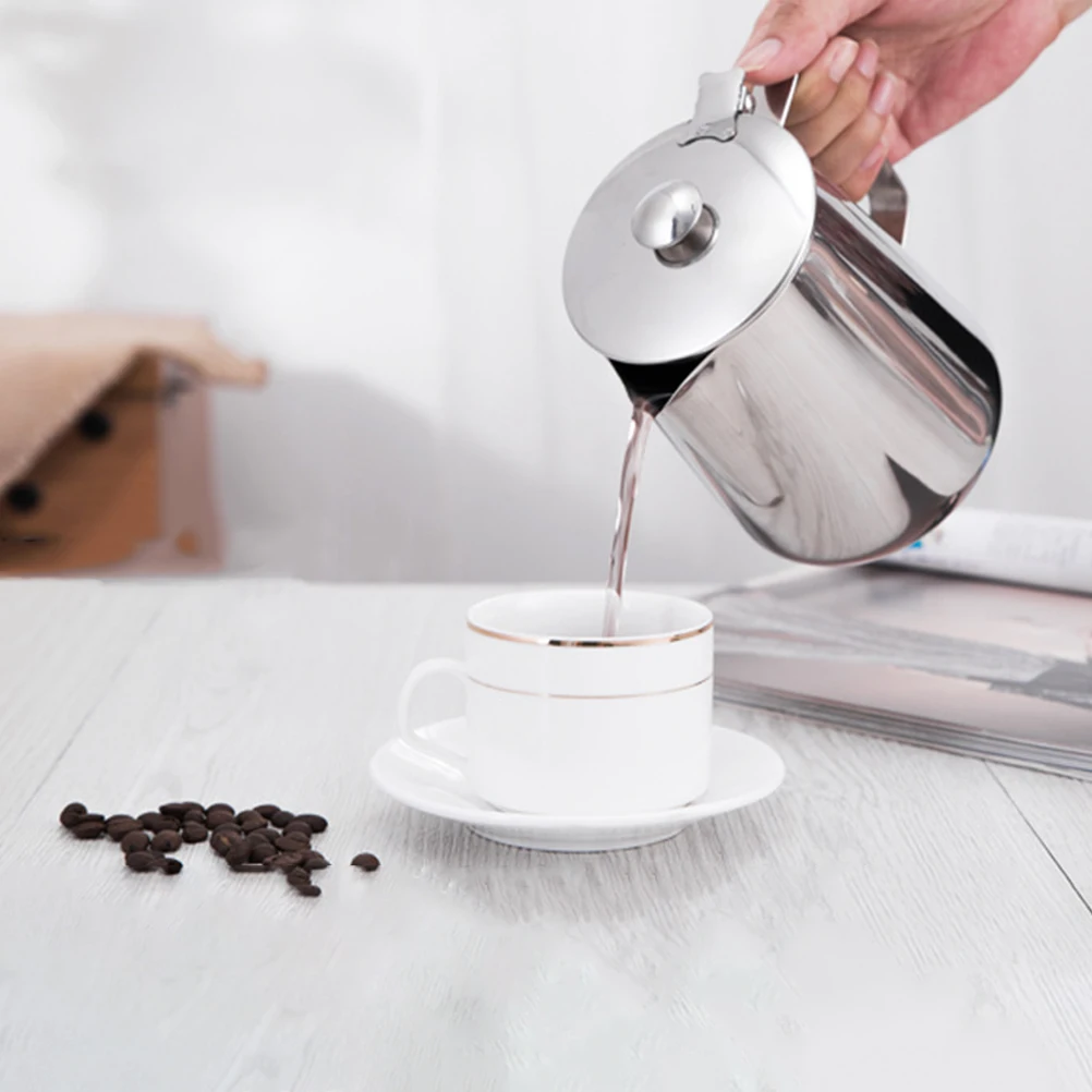 

Stainless Steel Cold Water Jug 350ML Tea Kettle Coffee Machine Milk Frothing Pitcher Espresso Cups Metal Creamer