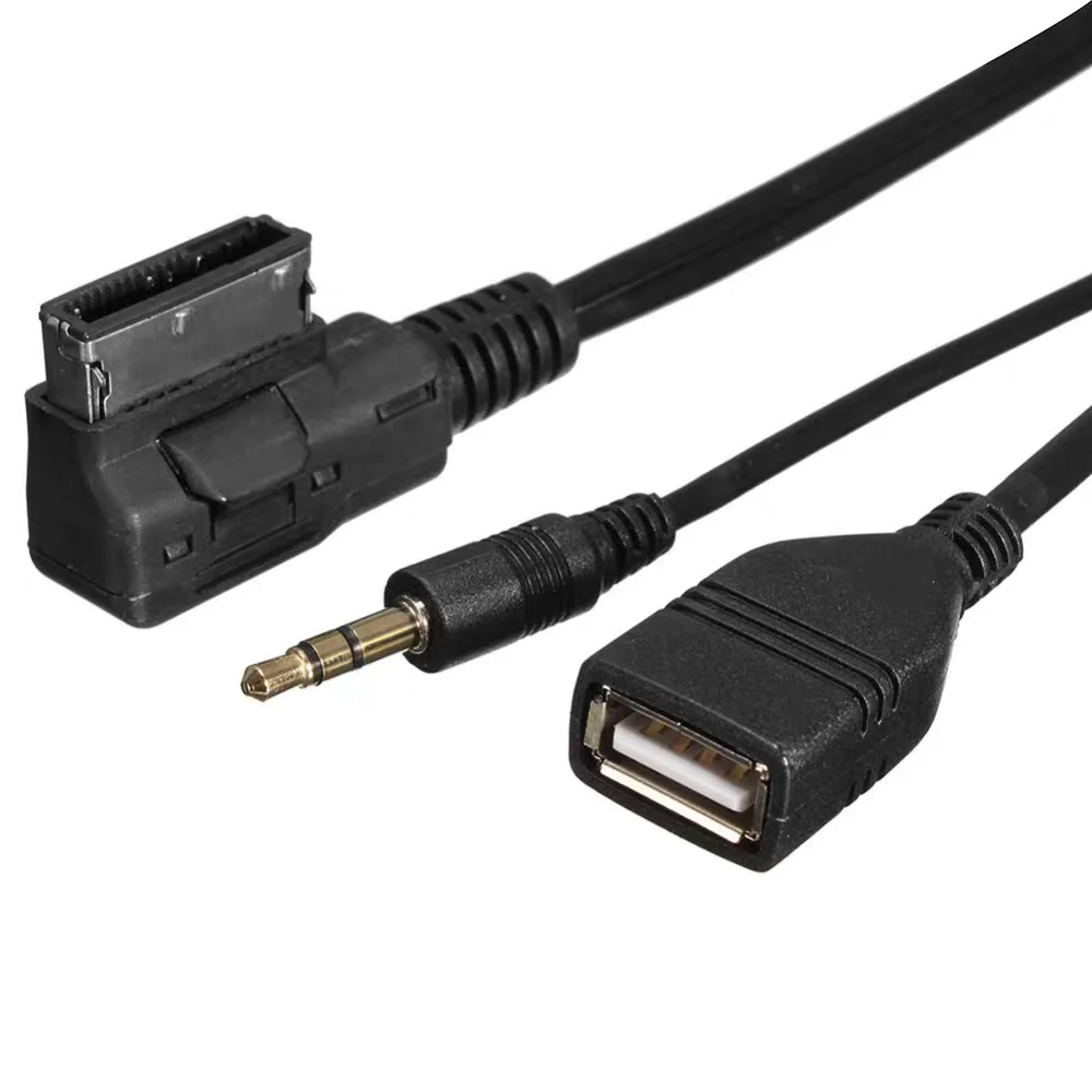 

Suitable For Volkswagen MDI, Audi Bentley AMI To AUX IN Headphone jack Audio Lnput Car 3.5 Transmission Cable USB+charging Cable
