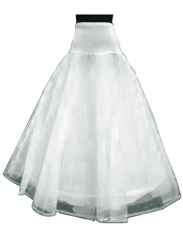Bridal Gown Crinoline Petticoat Organza Two Layer Hoop Skirt Underskirt Support for Full Length Wedding Dress
