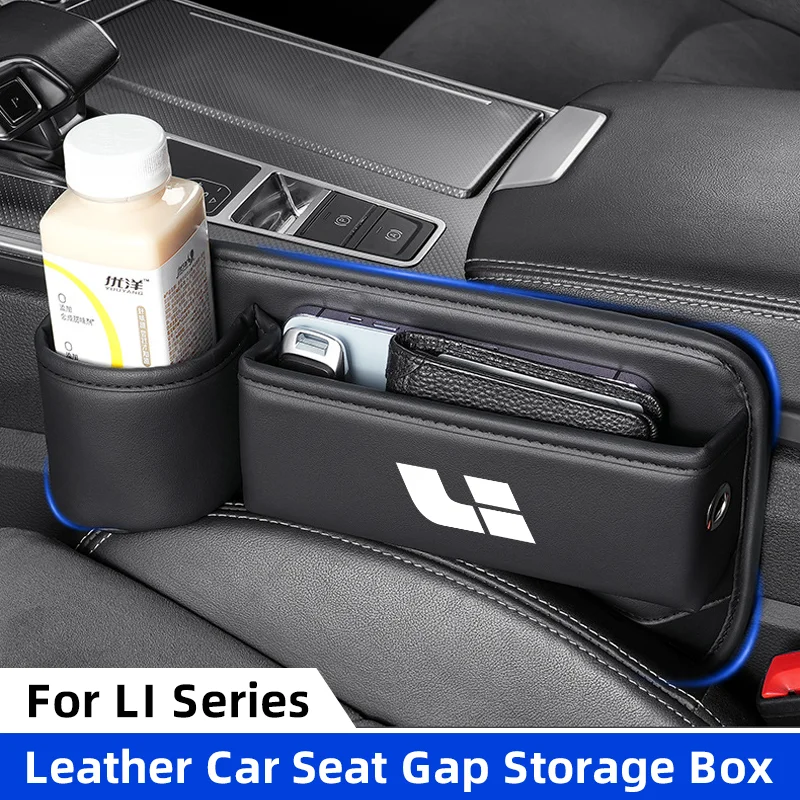 Car Seat Gap Organizer for Lixiang LEADING IDEAL L6 L7 L8 L9 Li ONE MEG Console Crevice Filler Side Storage Box with Cup Holder