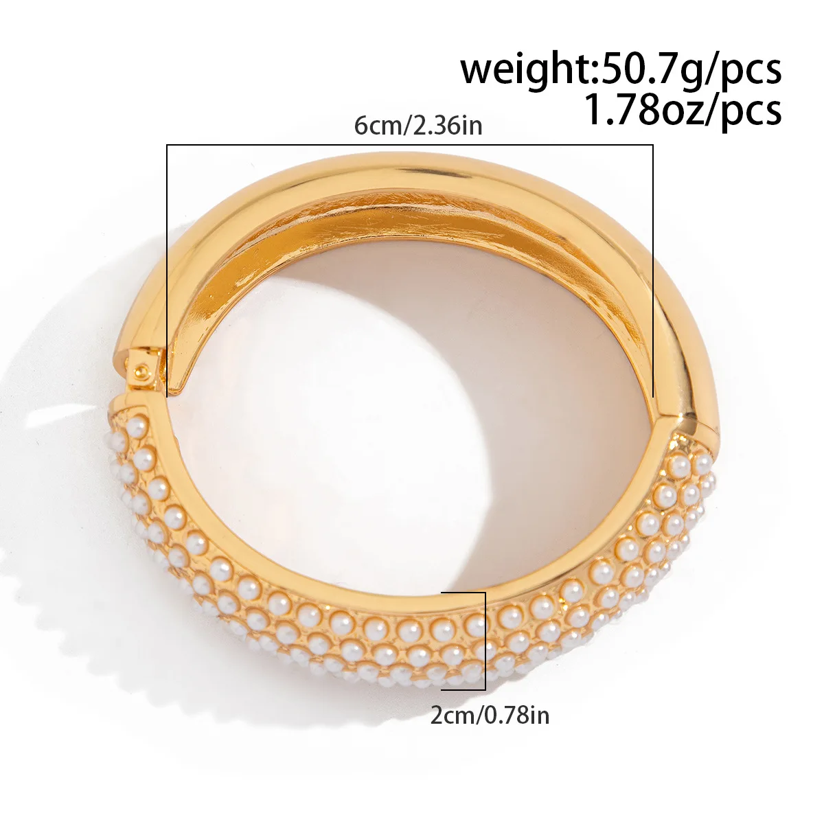 DIEZI Exaggerated Imitation Pearl Cuff Wide Bangles For Women Men Vintage Heavy Geometric Metal Spring Bangle Bracelet Jewelry