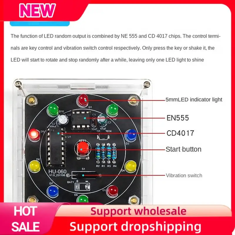 Superior Electronic Lucky Wheel DIY Kit DIY Electronic Lucky Wheel Shake LED Lottery Wheel Beginner's Fun PCB Production Kit
