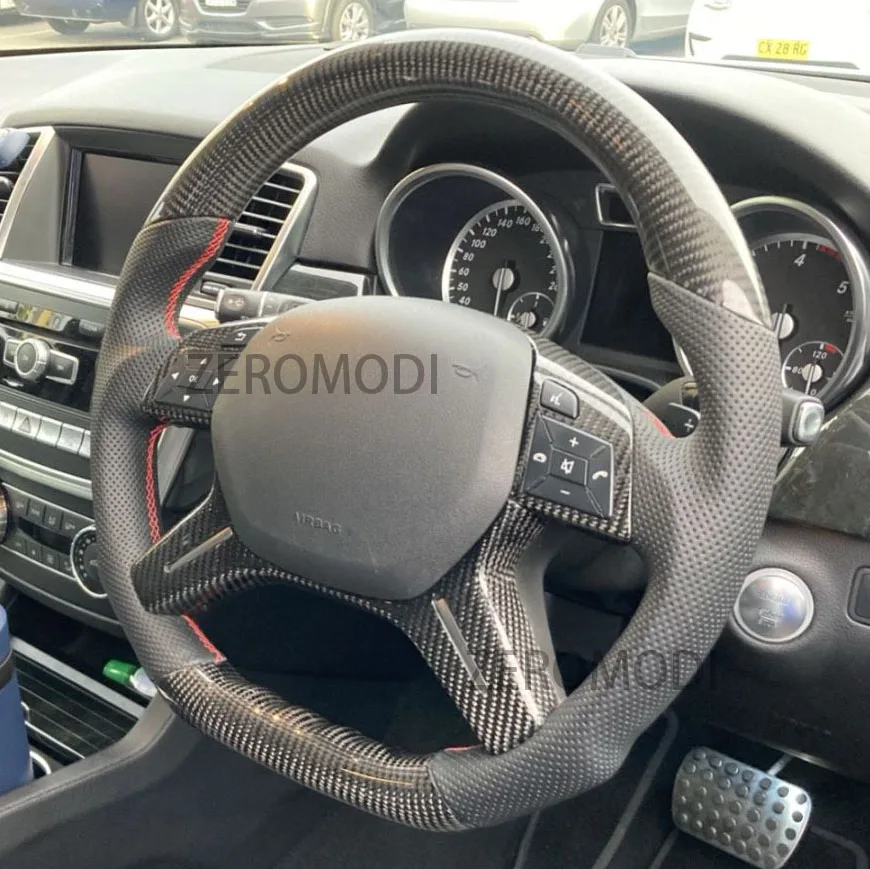 Racing Sports Carbon Fiber Steering Wheel For Mercedes Benz C E GLK CLS G M Class W204 W212 2012-2015 2016 2017 2018