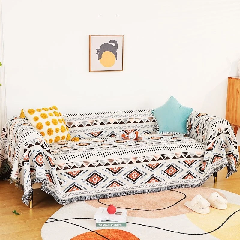 Bohemian Plaid Blanket for Sofa bed Decorative Blanket Outdoor Camping Blanket Boho Sofa cover throw Blanket Picnic With Tassel