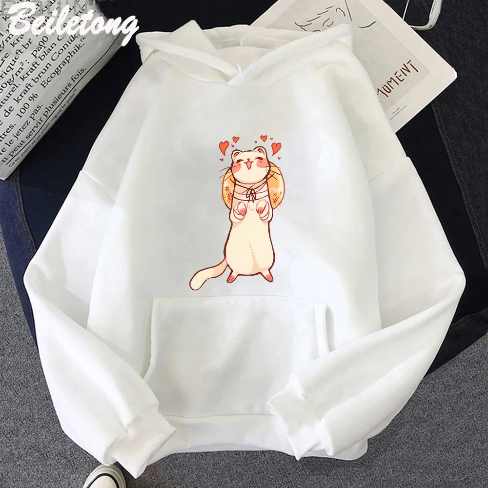 TGCF Cute Ferret Hoodie Tian Guan Ci Fu hoddies Kawaii Hoodie Harajuku Aesthetic Pink Tops Hoodies Women Couple Y2k Sweatshirt