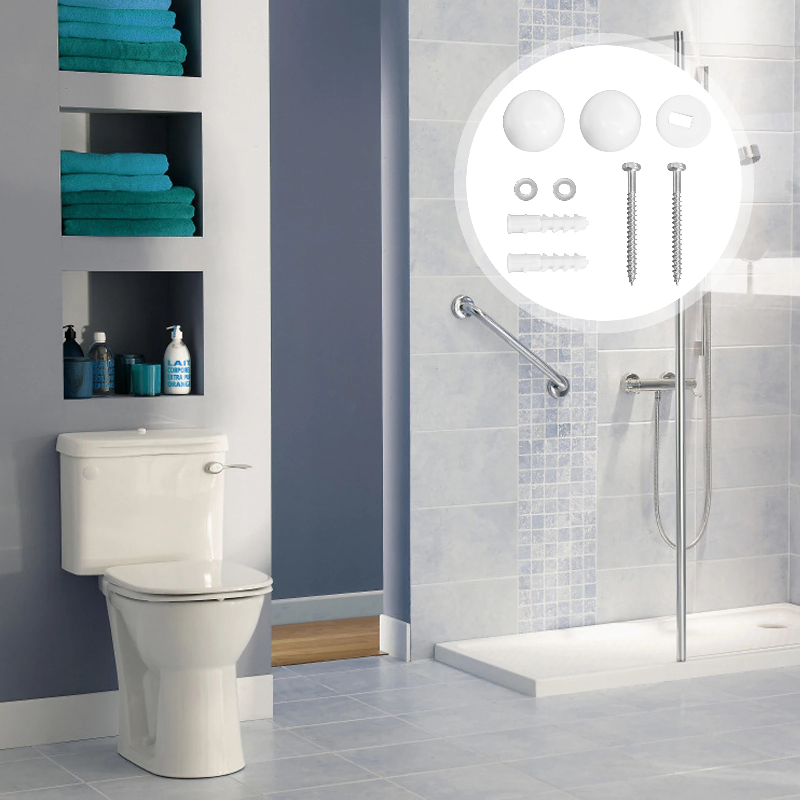 

2 set Toilet Screw Decorative Cover Universal Stainless Steel Fixing Accessories For Most Toilets Expansion Bolts Bathroom