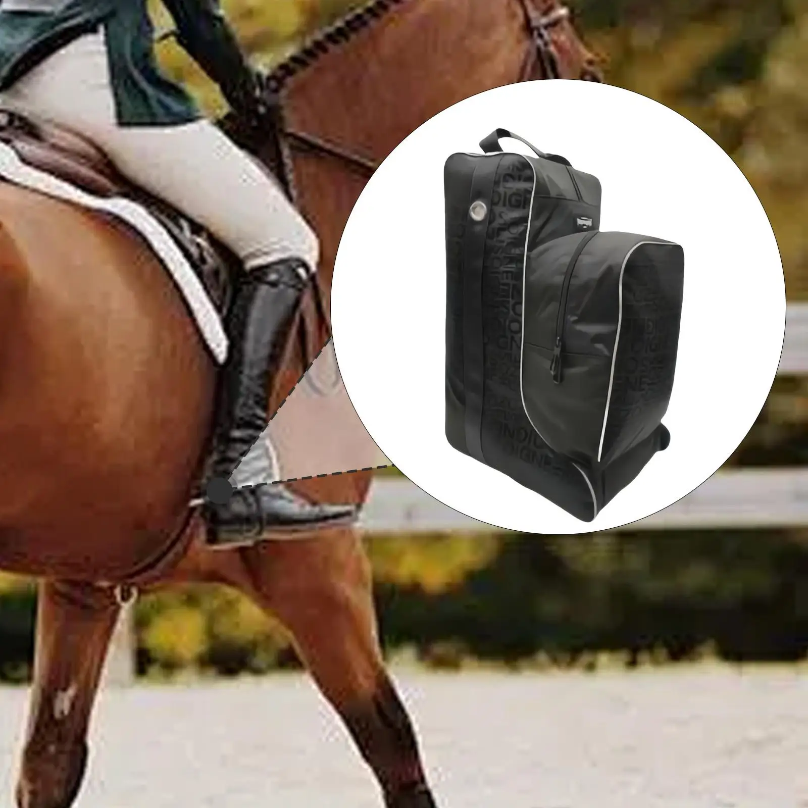 

Horse Riding Equipment Tall Boots Carrier Bag Waterproof Oxford Cloth with Handle for Equestrian Travel