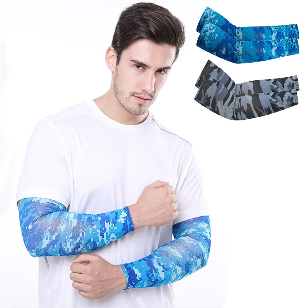 

Camouflage Ice Silk Sleeve Cover Men Women Sun Protection Windproof Arm Sleeves Outdoor Oversleeve Cycling Running Sleeves