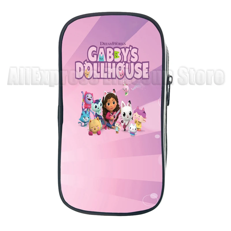 Cute Gabby's Dollhouse School Pencil Case Kids Boys Girls Large Capacity High Quality Pencil Bag Student Stationery Supplies