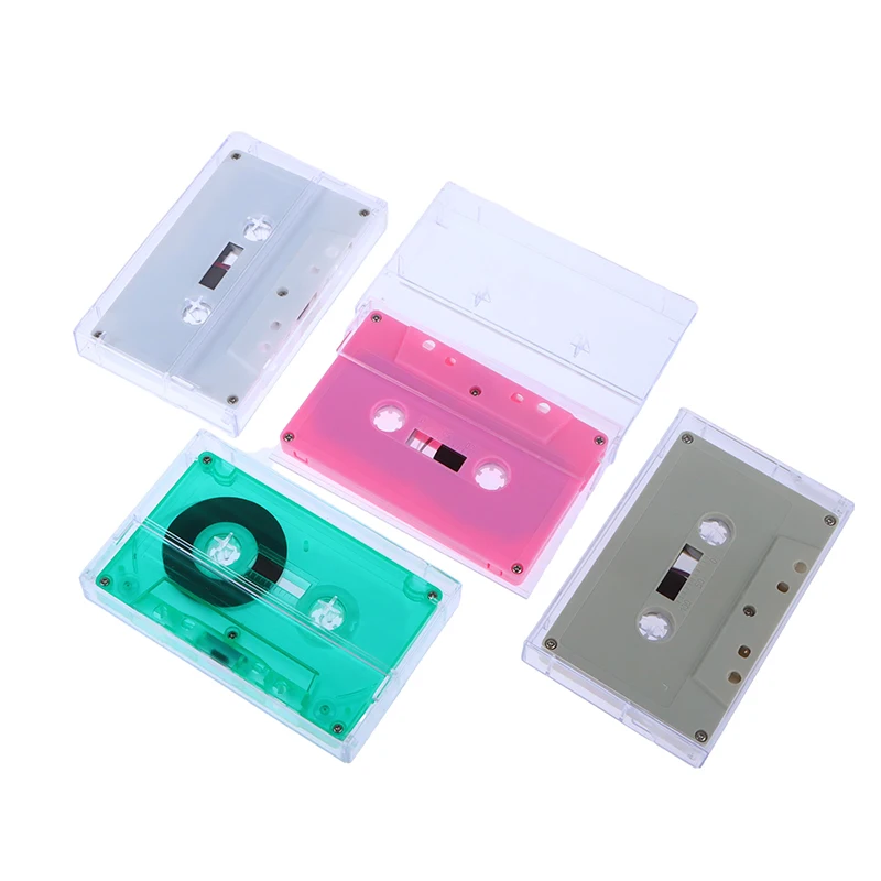 Standard Cassette Color Blank Tape Player With 45 Minutes Magnetic Audio Tape Clear Storage Box For Speech Music Recording