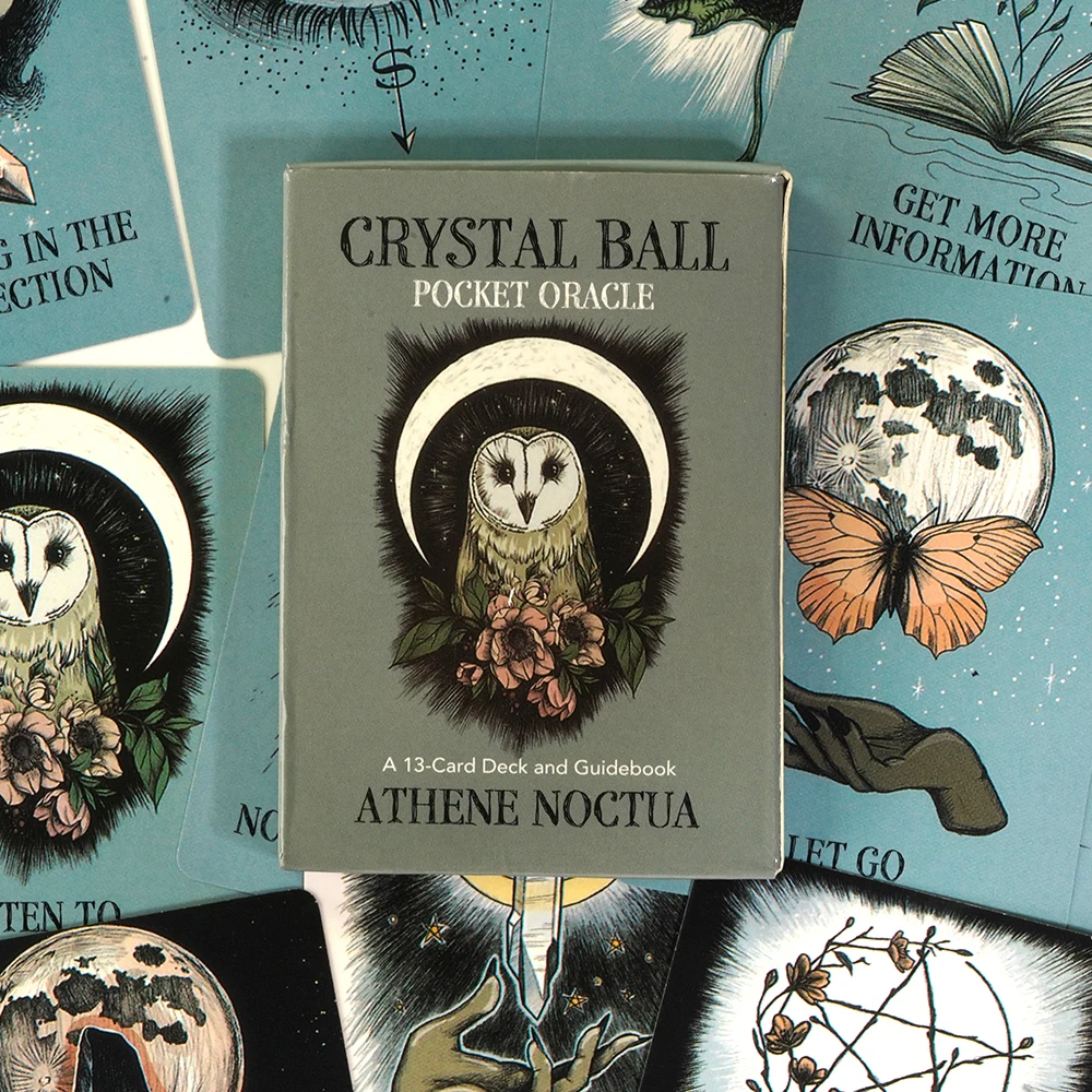 Crystal Ball Pocket Oracle 13 pcs Card  featuring beautiful nature-inspired artwork Tarot Cards Card Game