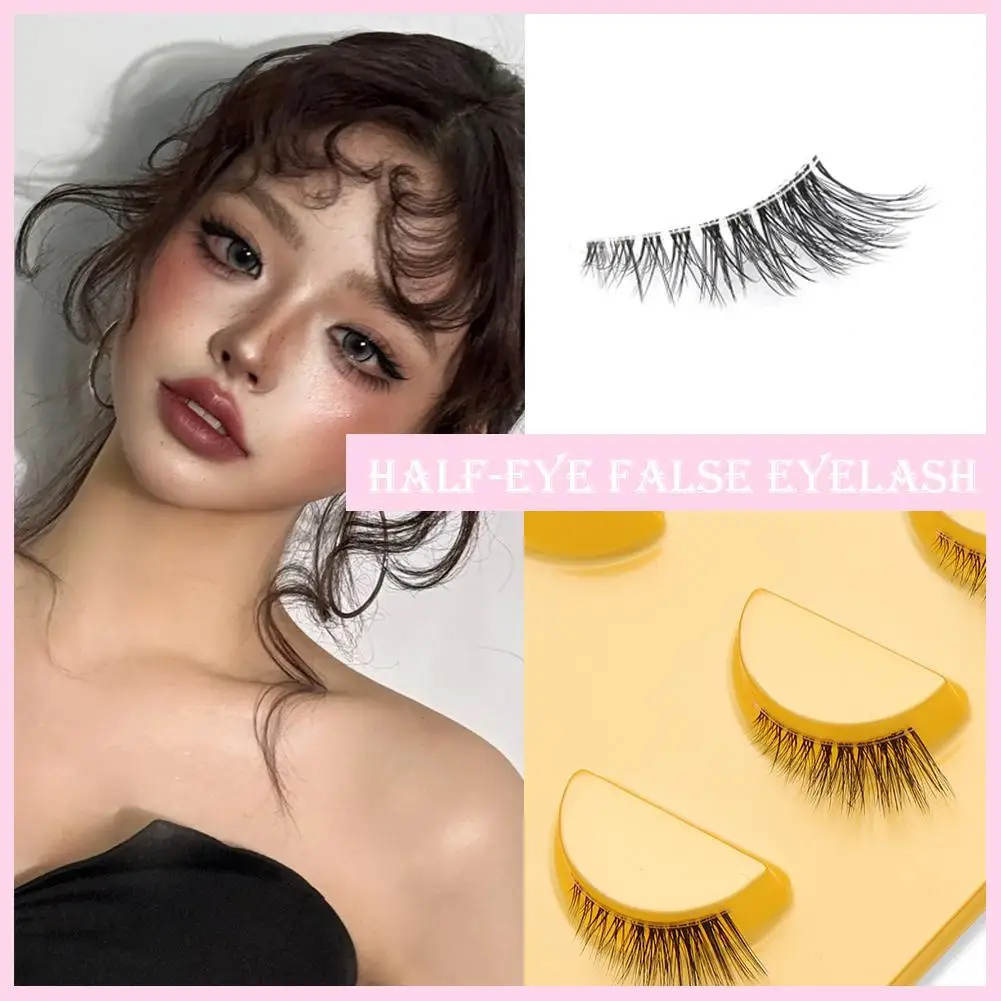 5 Pairs of Fashion 3D False Eyelashes Short Fake Eyelashes Salon Girls Fluffy Lightweight DIY Women Eyelashes Use Beauty Fa Q3V3