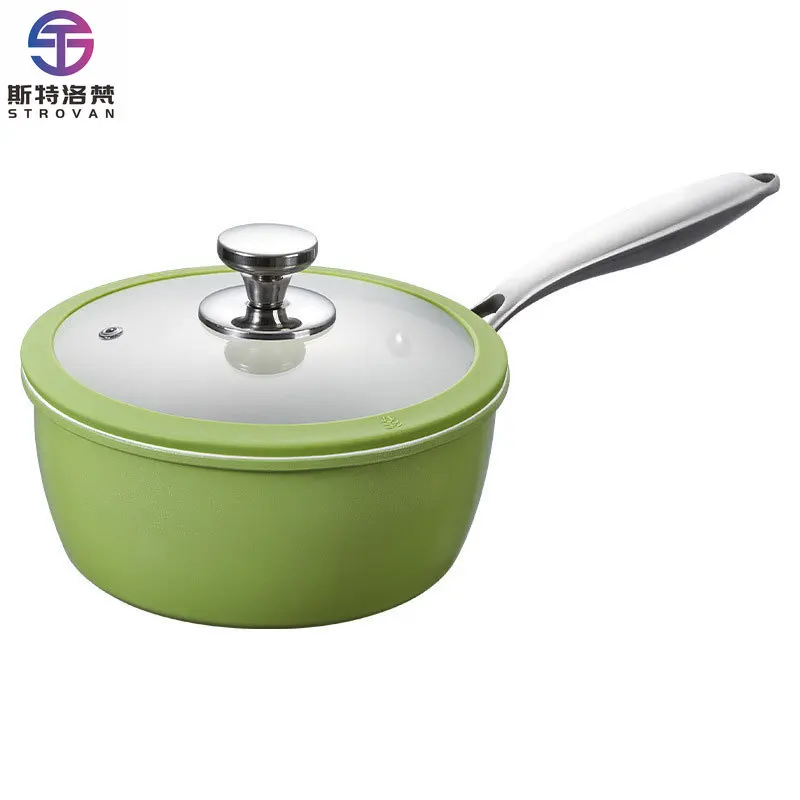 Avocado Green Small Milk Pot Baby Baby Food Supplement Pot Frying Integrated Soup Pot Universal Stove Soup Pot