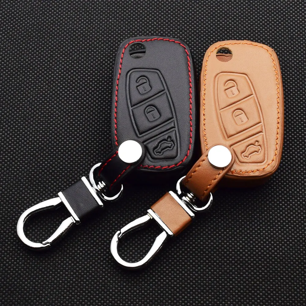 10PCS/Lot Leather Car Key Cover Case For Fiat 500 500X Freemont Toro Panda Fiorino Grande Punto Tipo Egea Qubo Cronos Dodge Neon