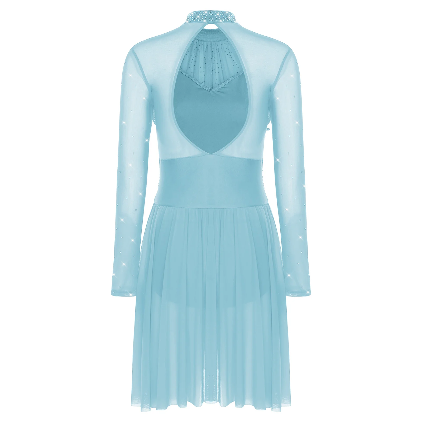 Lightweight Ruffle Hem Lyrical Dance Dress Women Comfortable Movement for Modern, Jazz & Competition Gymnastics Modern Dancewear