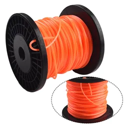 30m/50m Trimmer Line Orange Round Brushcutter Trimmer Cord Line Wire Lawn Mower Accessories Versatile Grass Line Grass Rope