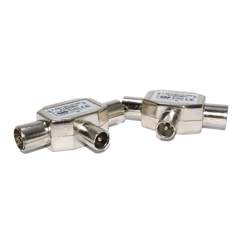 1-10pcs TV9.5 1 Male 2 Female TV Antenna Plug Tee Conversion Cable Joint Adapter for 9.5 Interface Video Equipment Connector