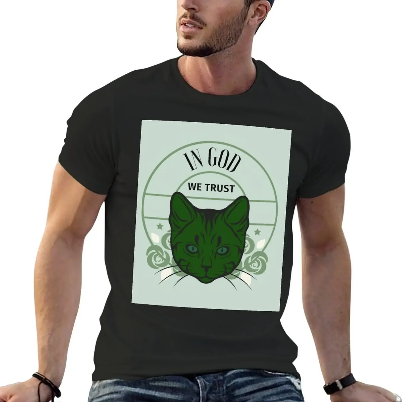 In God we trust T-Shirt cute tops customizeds for a boy Aesthetic clothing Men's cotton t-shirt