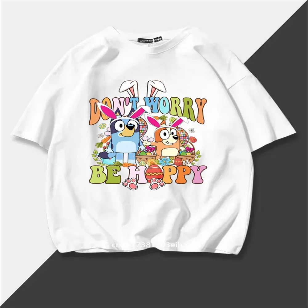 

Одинаковые комплекты одежды для всей семьи Bluey, футболка с короткими рукавами и круглым вырезом для женщин, мужчин и детей, повседневные удобные футболки для уличного спорта