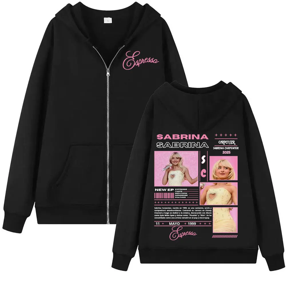 

Худи на молнии Sabrina Carpenter Short N' Sweet Tour 2025 для мужчин и женщин, одежда в стиле Харадзюку, хип-хоп, винтажные толстовки на молнии