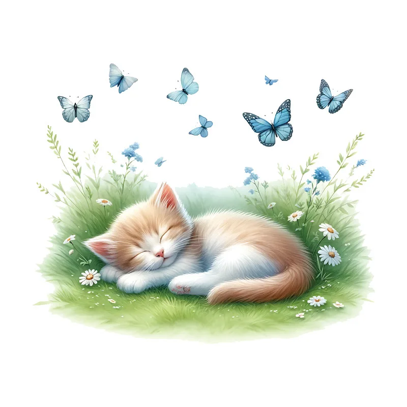 ملصق ديكور زجاجي على شكل قطة من المراعي لغرفة الأطفال، ملصق حائط لخلفية حيوان لطيف، ذاتي اللصق وقابل للإزالة