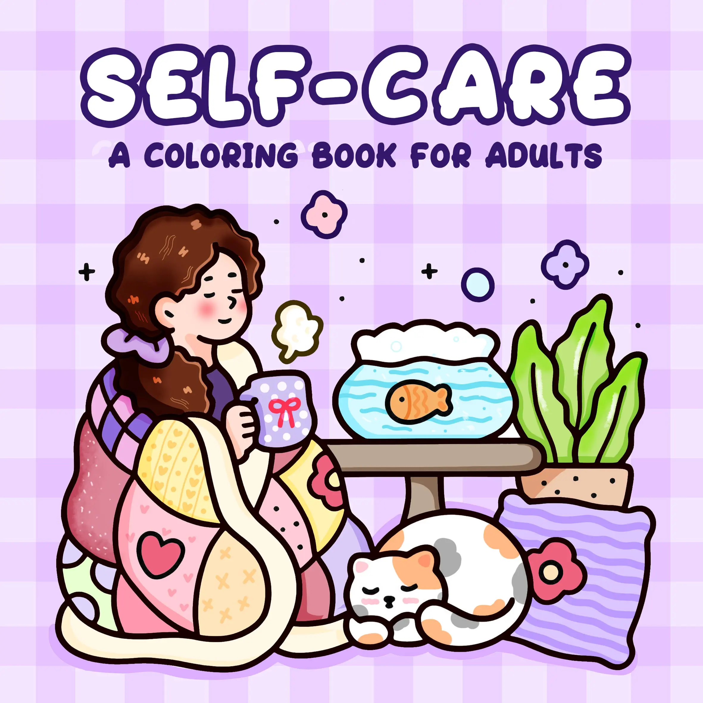 SELF-CARE Bold-easy Patterns Coloring Book for Adults Cute Drawing Book Perfect Gift for Party and Birthday