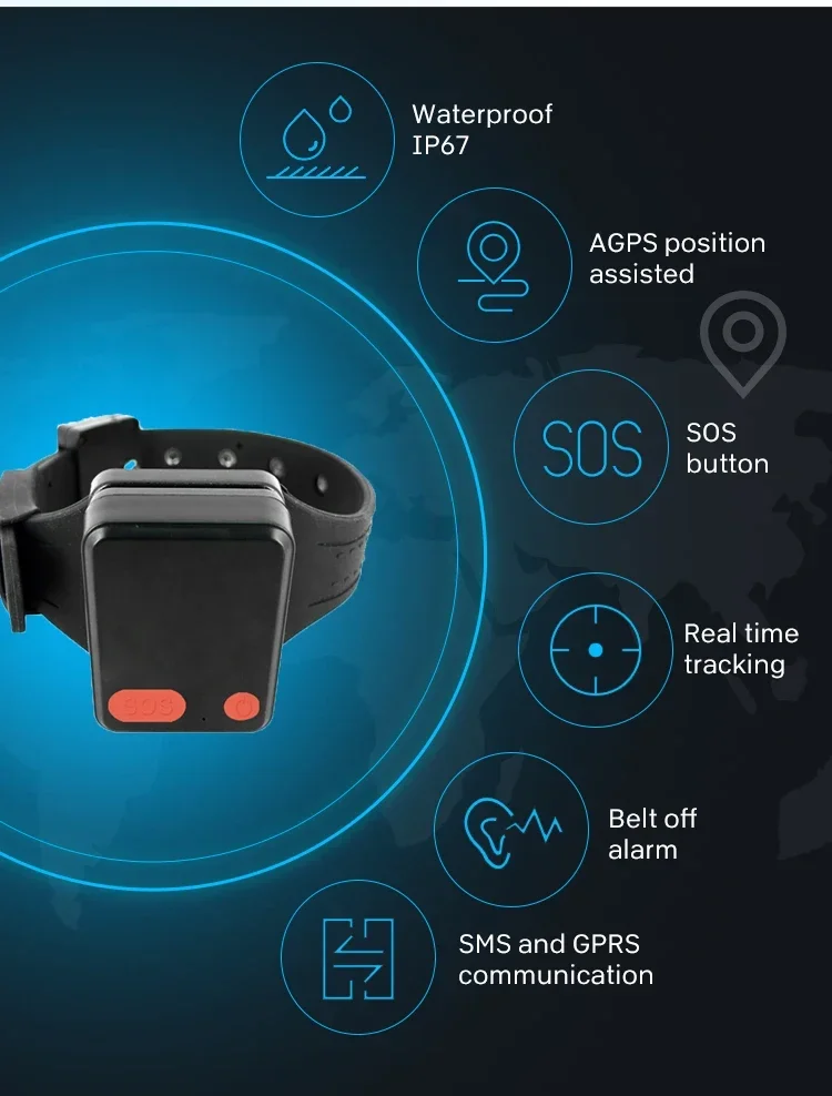 2g GPS falsa pulseira de detenção caseira que segue o rastreador do monitor do tornozelo para o prisioneiro