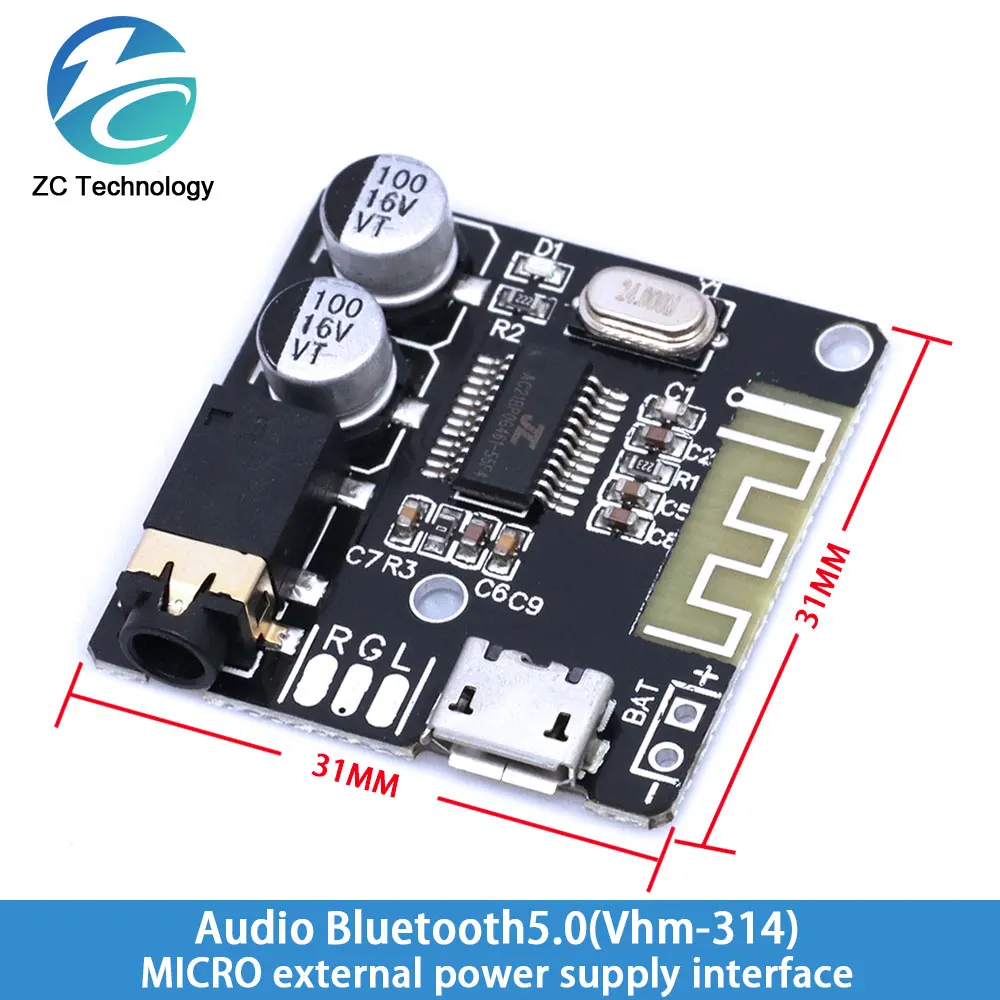 Mini Bluetooth 5.0 Decoder Board Audio Receiver BT5.0 PRO MP3 Lossless Player Wireless Stereo Music Amplifier Module With Case