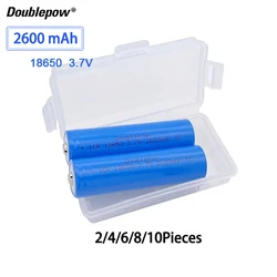 DOUBLEPOW 18650 3.7V Rechargeable ICR Battery 2600mah Pointed Li-po Lithium Battery For Electric Toy Doorbell Flashlight Fan