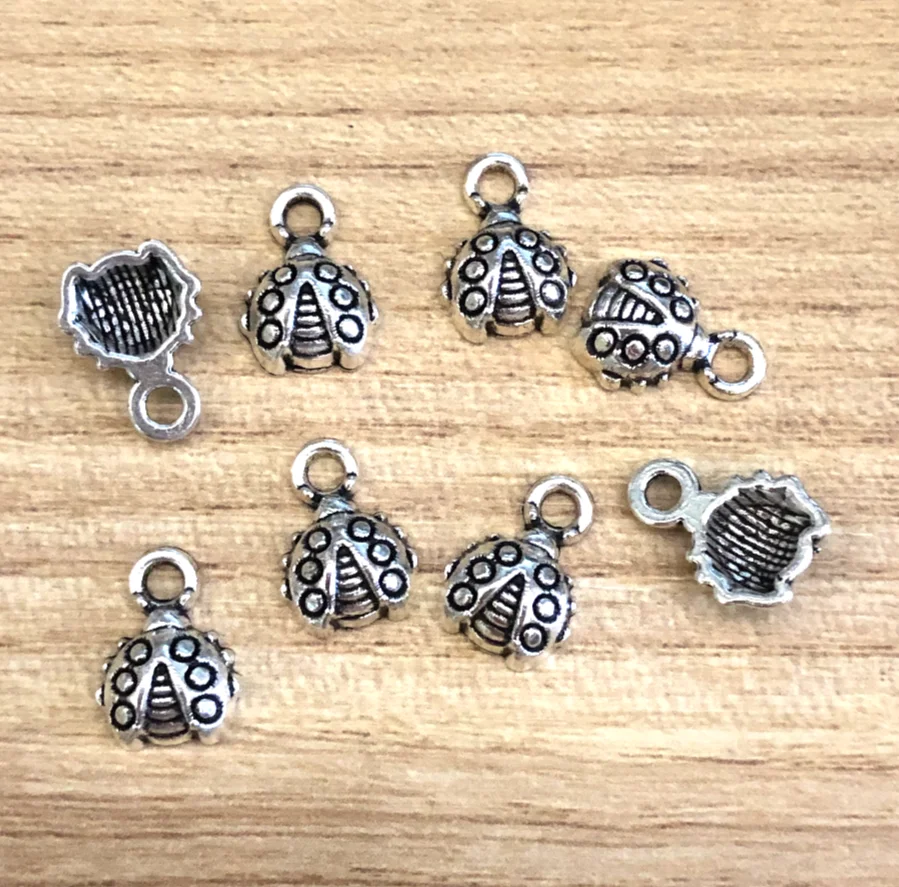 35pcs  11*8mm   Alloy metal cute beetle pendants for DIY making    HW2858 handmade accessories