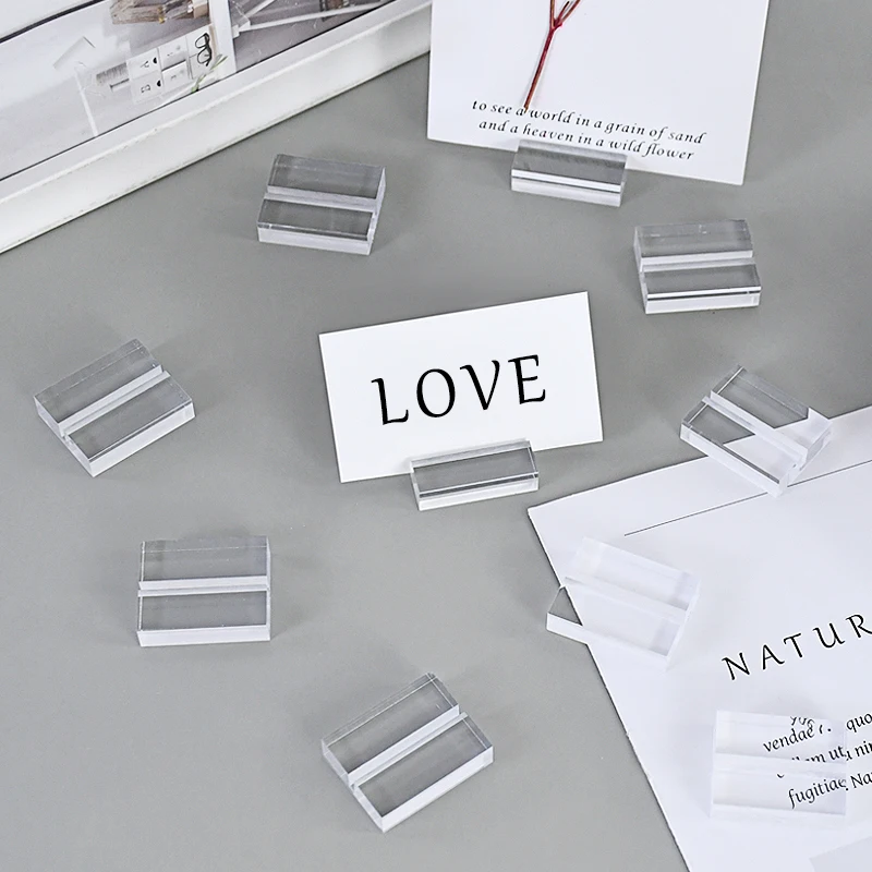 5/10Pcs Wedding Table Number Stands Desktop Clear Cards Photo Display Stand Festival Home Decoration Birthday Anniversary Decors