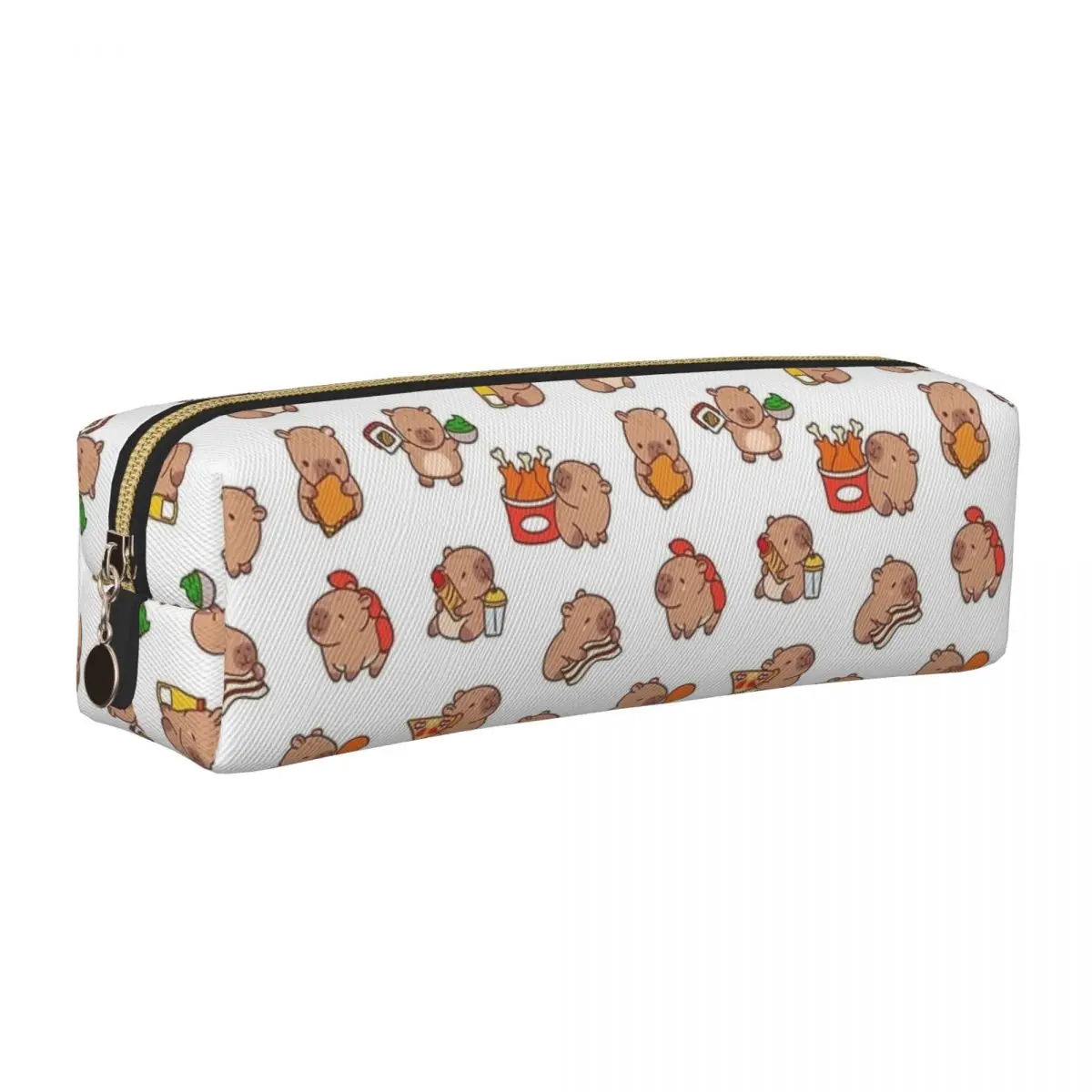 

Фаст-фуд, кавайные пеналы с рисунком капибары, модные сумки для ручек, сумки для девочек и мальчиков, большая емкость, школьные принадлежности, подарочные пеналы