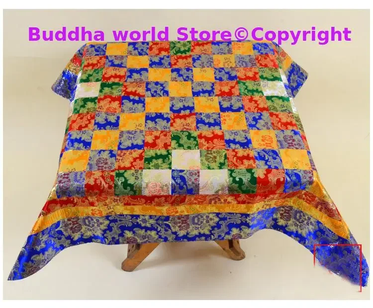 

Wholesale Buddhist supply Tibet ethnic family home Buddhism Temple Auspicious Embroidery Altar Table cloth cover Deco