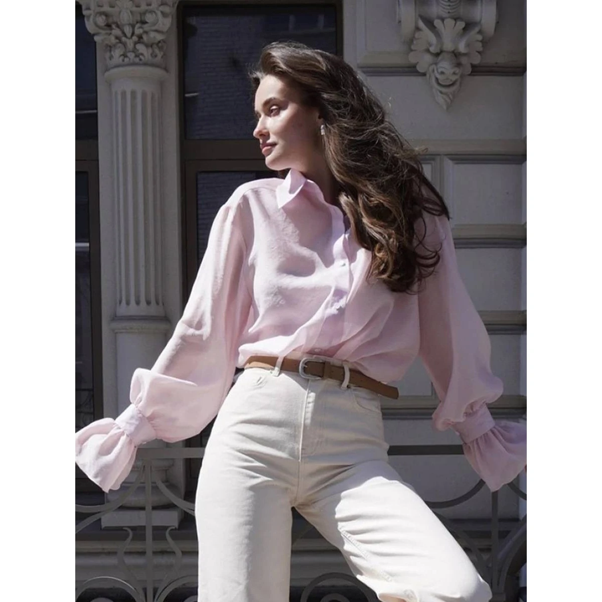 

Casual Loose Long Sleeve Silk Women's Shirt Spring Summer New Style Commute Open Cardigan Top Women's Loose Shirt