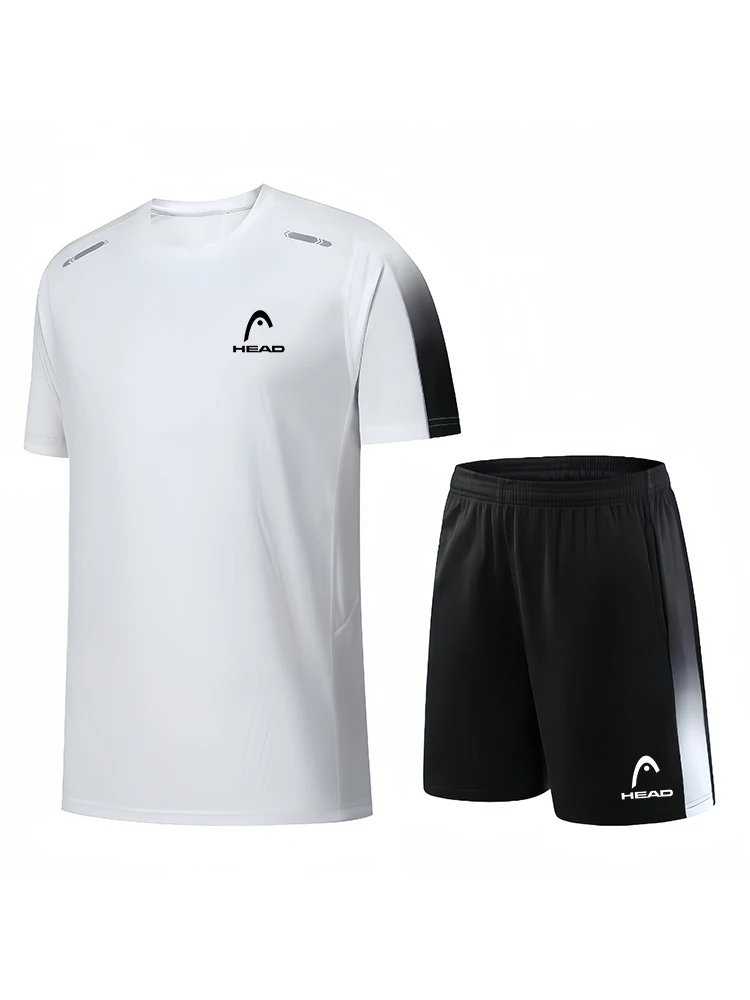 Head Padel Sportswear Summer t-shirt e pantaloncini da uomo Set Tennis Training Wear tuta da basket da corsa allentata traspirante