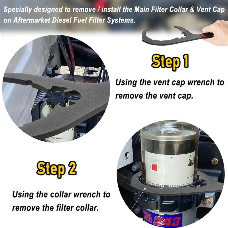 

61090 Diesel Fuel Filter Wrench For 5Inch Davco Oil Filter Removal Tool, For Diesel Pro 230, 232, 233, 234, 242, 243 Accessories