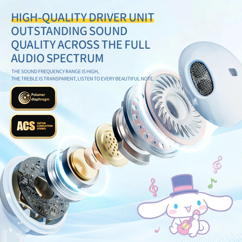 MBL65 Draadloze Bluetooth-headset HiFi Lossless geluidskwaliteit HD Spraakoproep Lichtgewicht Comfortabel Aanraakbediening Compact Mooi