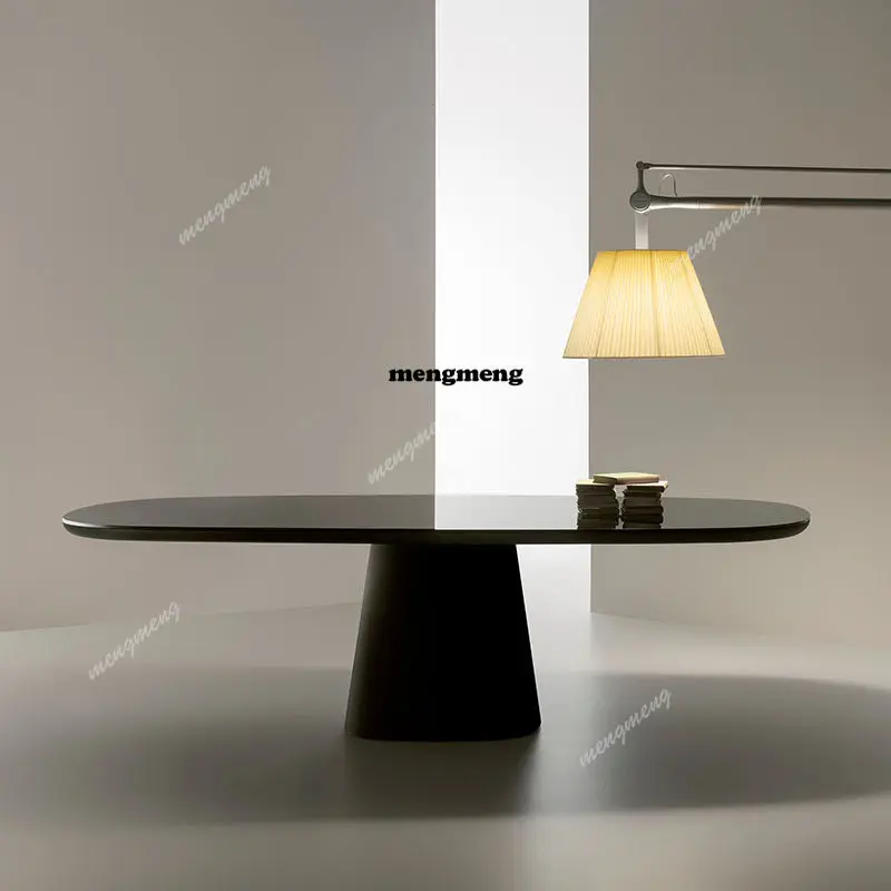 

Designer Negotiation Business Office Table Minimalist Nordic Restaurant Rectangle Solid Wood Dining Table