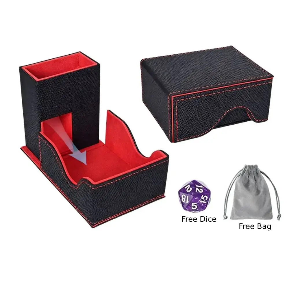 

Foldable PU Leather Dice Storage Tray, Anti-Scratch Dice Rolling Tower, Universal Game Dice box for Tabletop RPG Game player