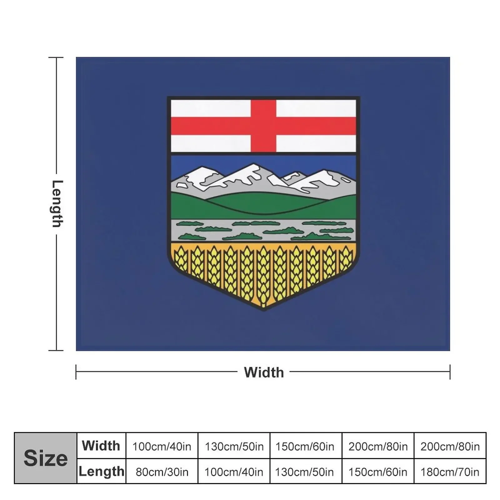 Alberta provincial flag with blue background Canada HD High Quality Online Store Throw Blanket manga Luxury St Blankets