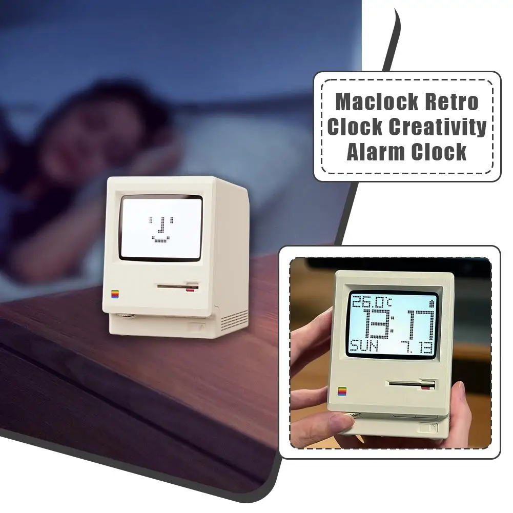 

Wake Up Artifact Desktop Decor Computer Keyboard Accessories Gift Maclock Retro Clock Creativity Alarm Clock Student Specific