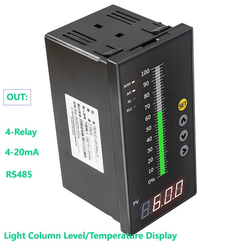 Automatic Liquid Level Controller 4-20mA Relay RS485 Relay Alarms Digital Water Level Indicator Tank Level Controller